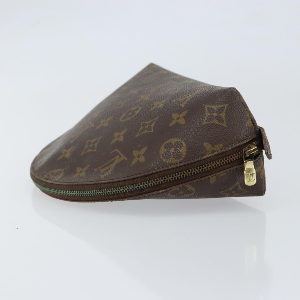 LOUIS VUITTON Monogram Trousse Demi Ronde Cosmetic Pouch M47520 LV Auth 150155