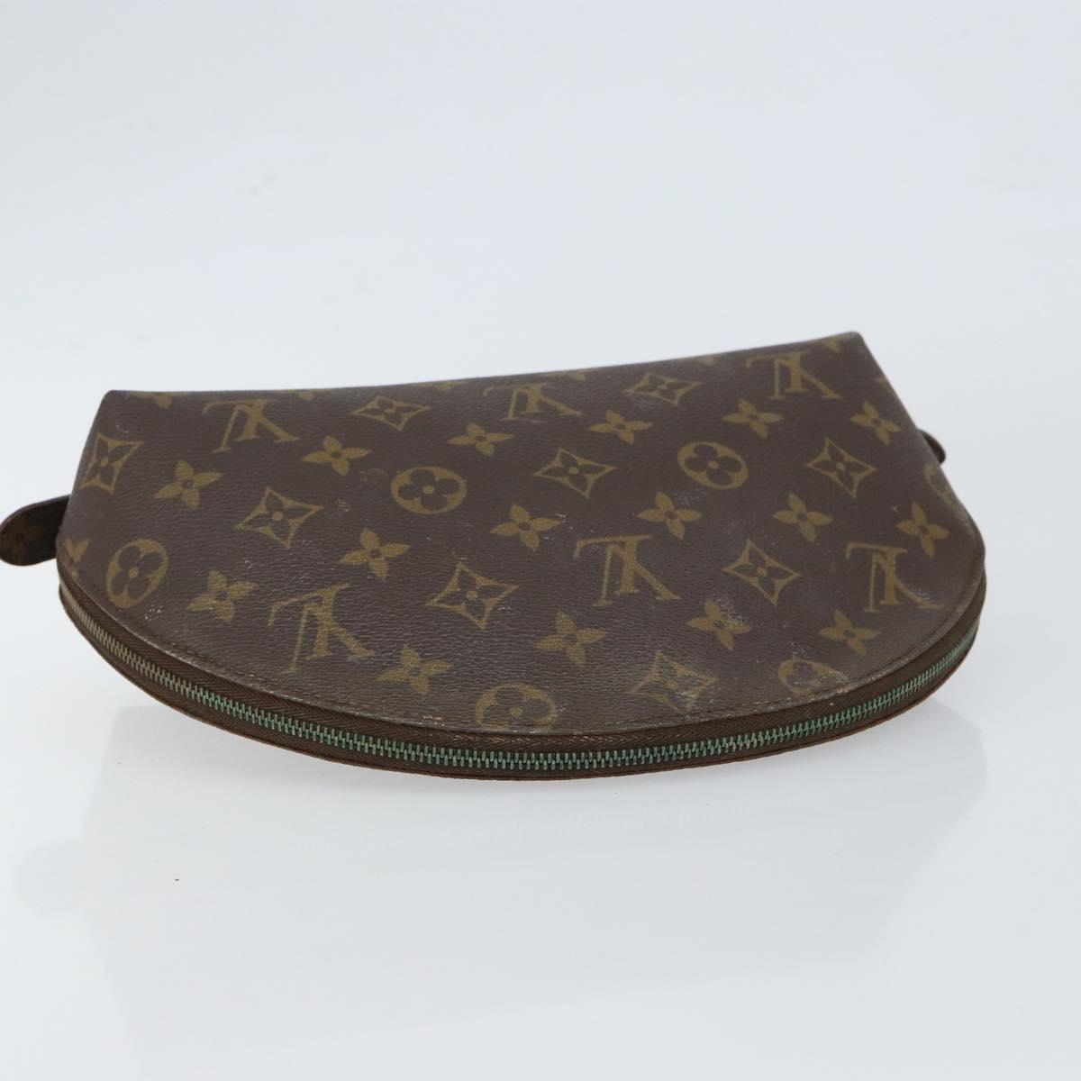 LOUIS VUITTON Monogram Trousse Demi Ronde Cosmetic Pouch M47520 LV Auth 150155