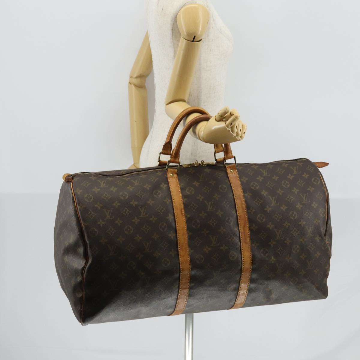 LOUIS VUITTON Monogram Keepall 60 Boston Bag M41422 LV Auth 150185