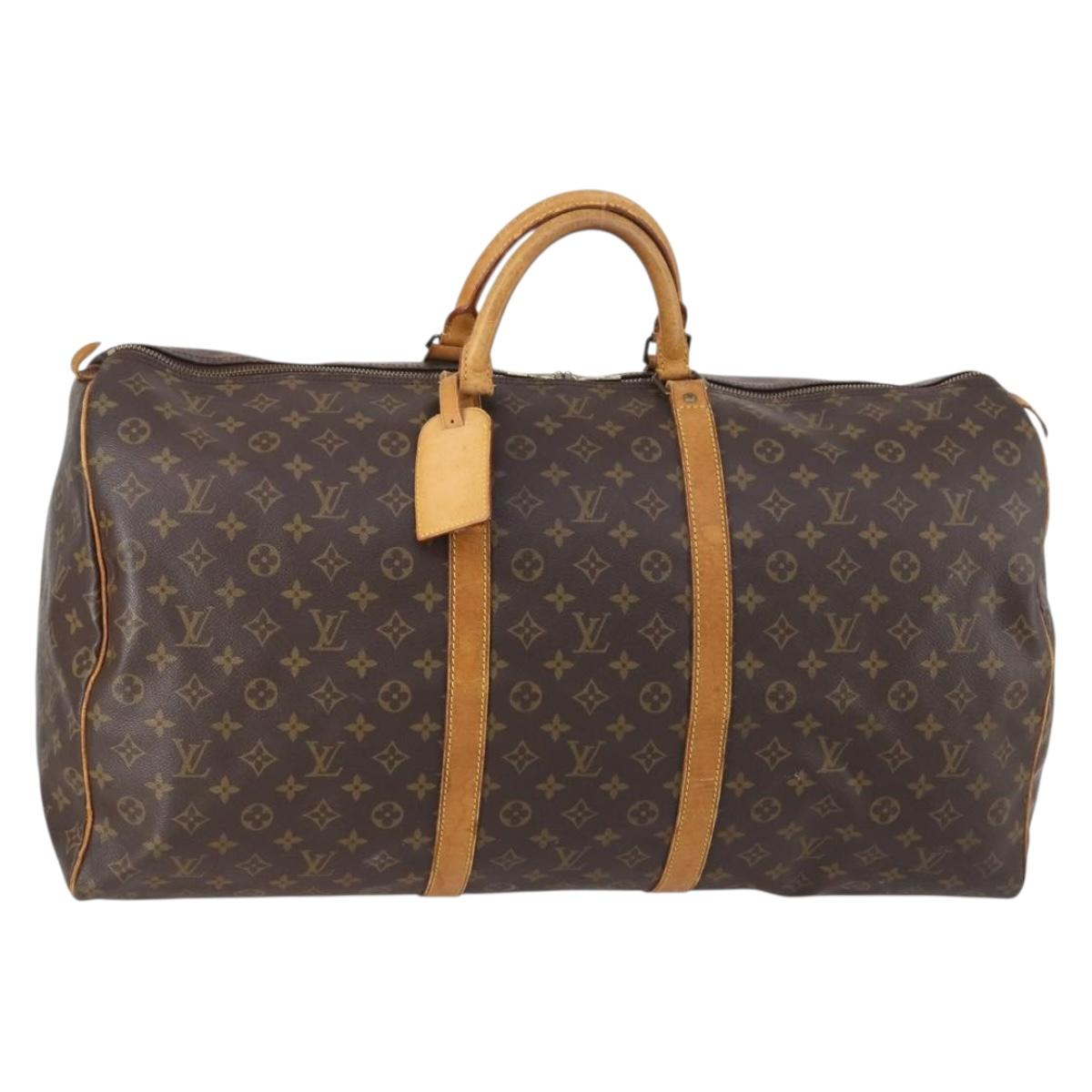 LOUIS VUITTON Monogram Keepall 60 Boston Bag M41422 LV Auth 150186
