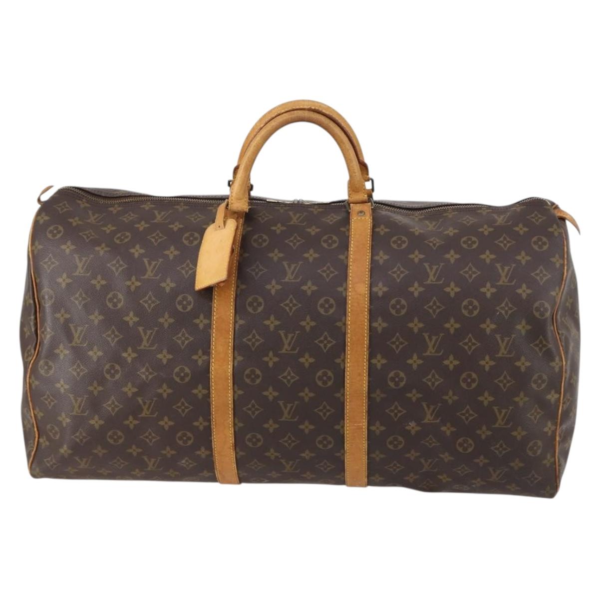 LOUIS VUITTON Monogram Keepall 60 Boston Bag M41422 LV Auth 150186