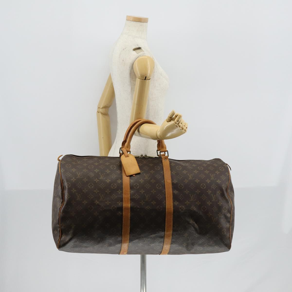 LOUIS VUITTON Monogram Keepall 60 Boston Bag M41422 LV Auth 150186