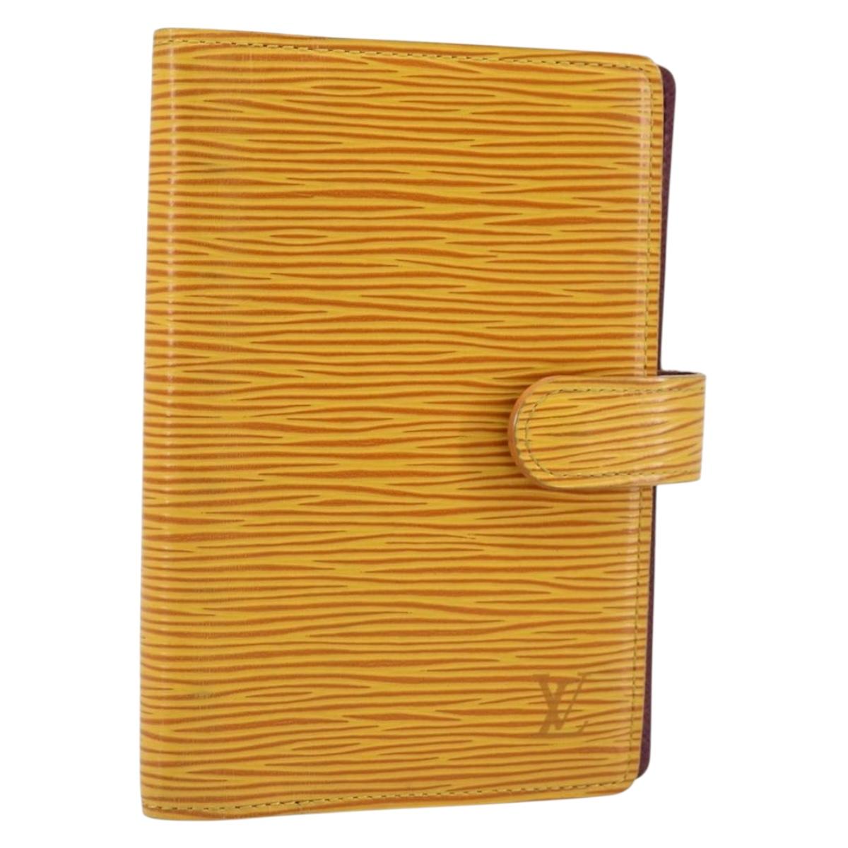 LOUIS VUITTON Epi Agenda PM Day Planner Cover Yellow R20059 LV Auth 150192