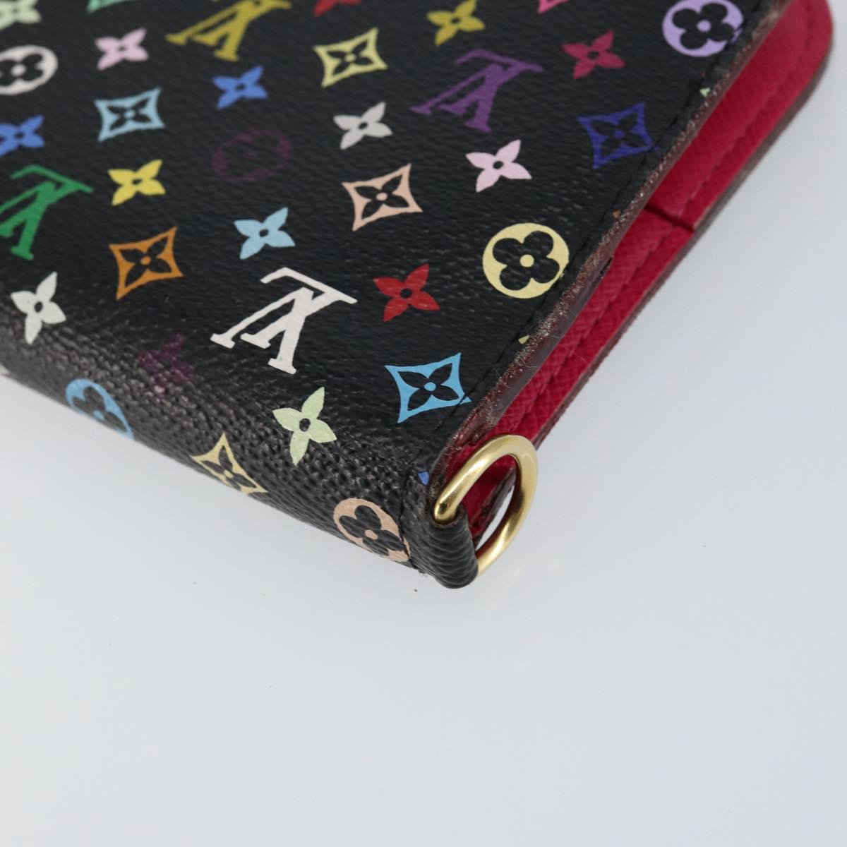 LOUIS VUITTON Multicolor Portefeuille Insolite Wallet Black M60271 Auth 150193