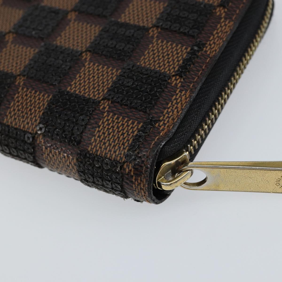 LOUIS VUITTON Damie Payette Zippy Wallet Long Wallet Black N63174 LV Auth 150195