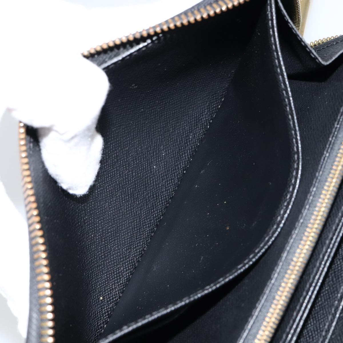 LOUIS VUITTON Damie Payette Zippy Wallet Long Wallet Black N63174 LV Auth 150195