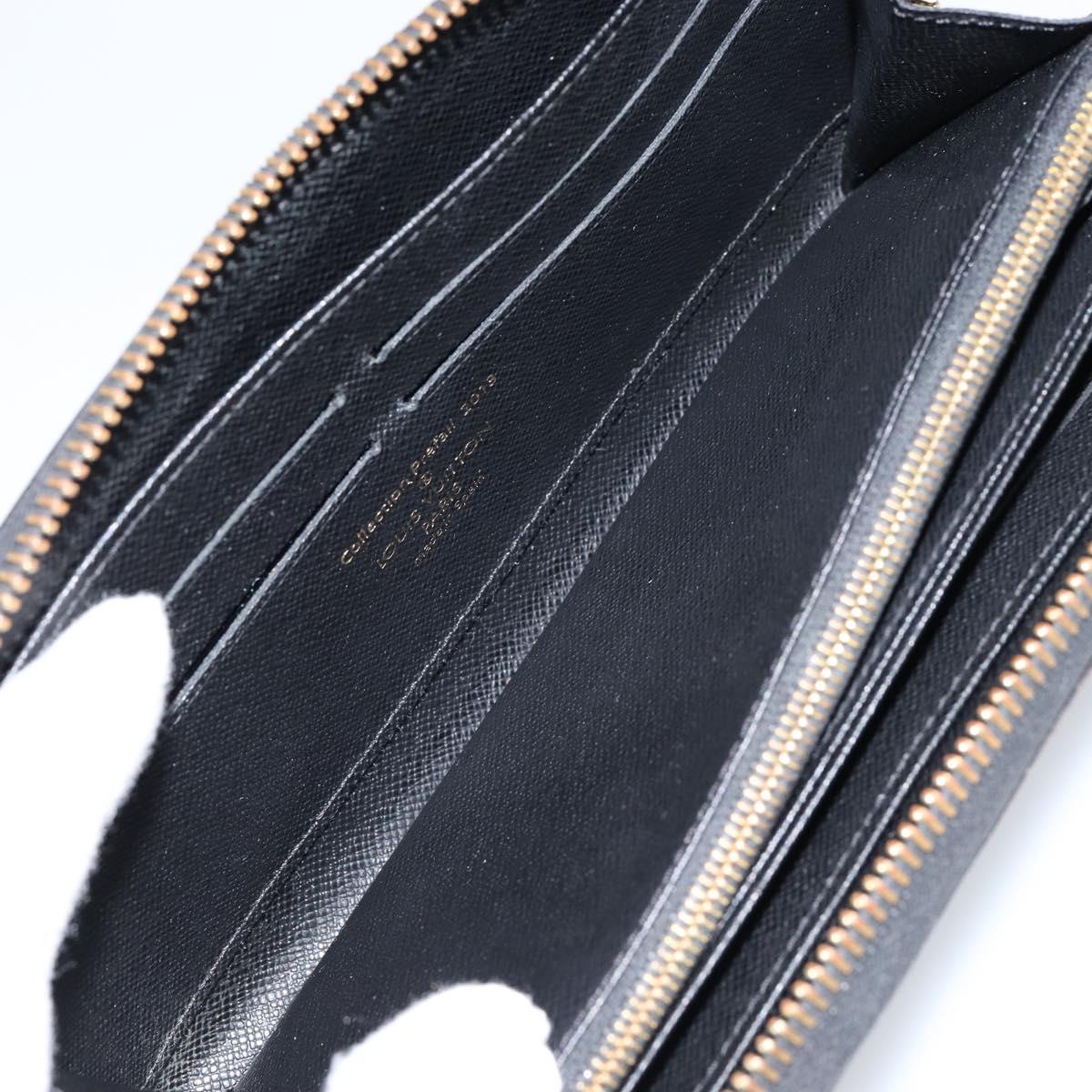 LOUIS VUITTON Damie Payette Zippy Wallet Long Wallet Black N63174 LV Auth 150195