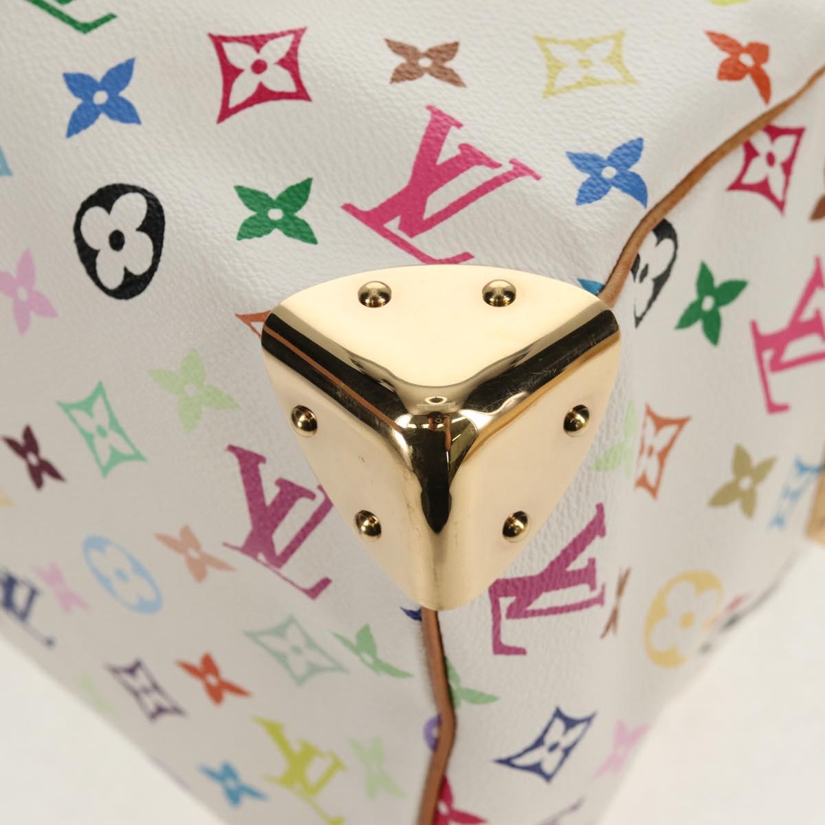 LOUIS VUITTON Monogram Multicolor Speedy 30 Hand Bag White M92643 Auth 150196V