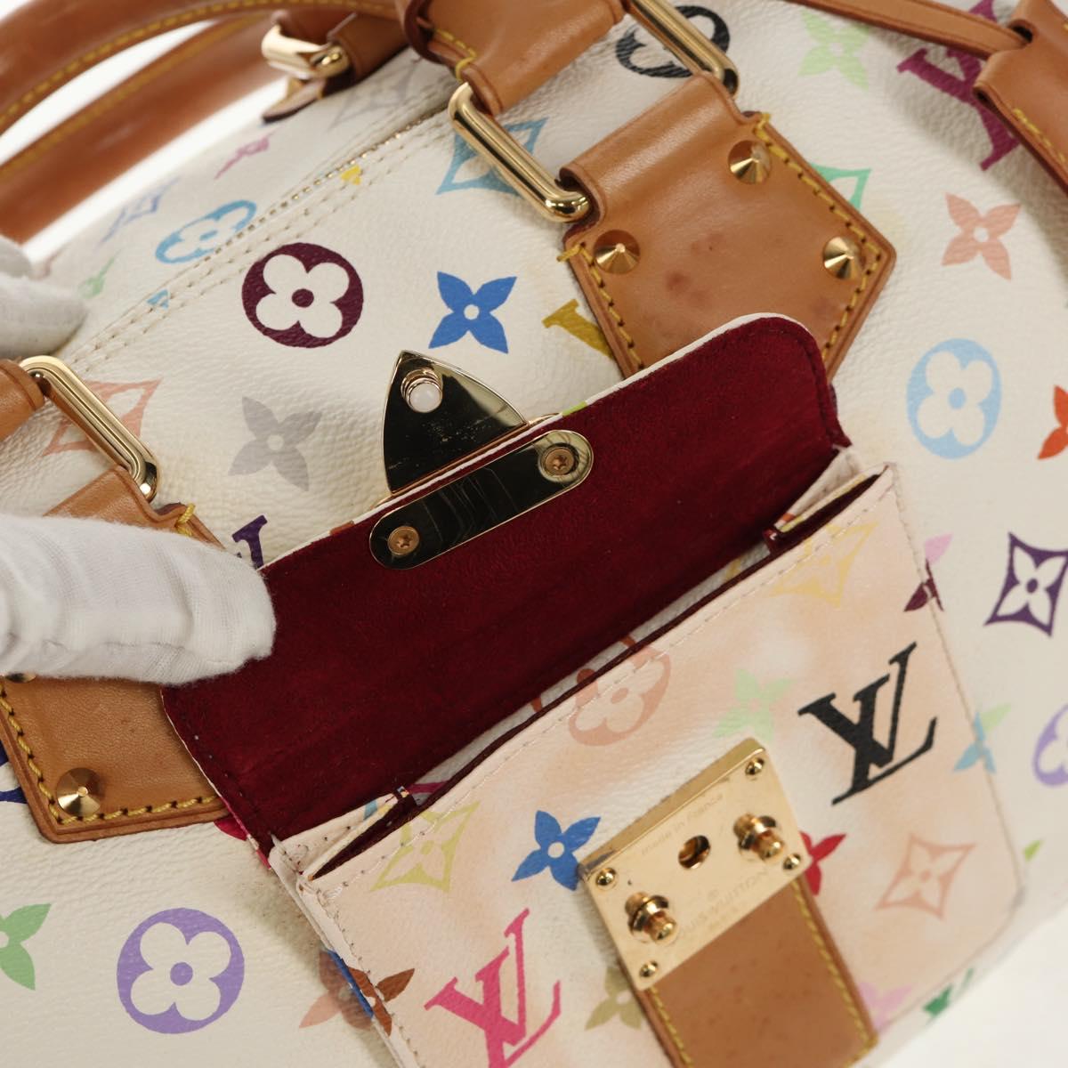 LOUIS VUITTON Monogram Multicolor Speedy 30 Hand Bag White M92643 Auth 150196V