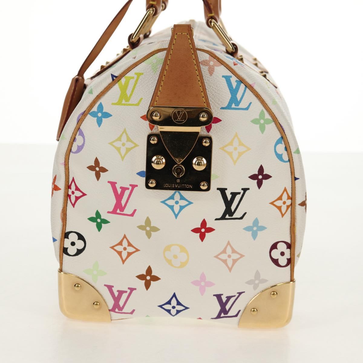 LOUIS VUITTON Monogram Multicolor Speedy 30 Hand Bag White M92643 Auth 150196V