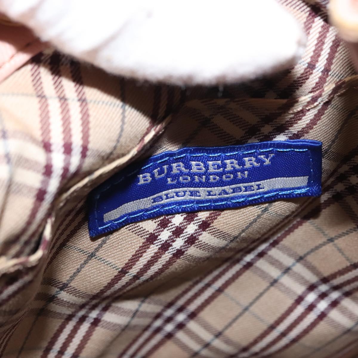 BURBERRY Blue Label Shoulder Bag Leather Pink Gold Auth 150199