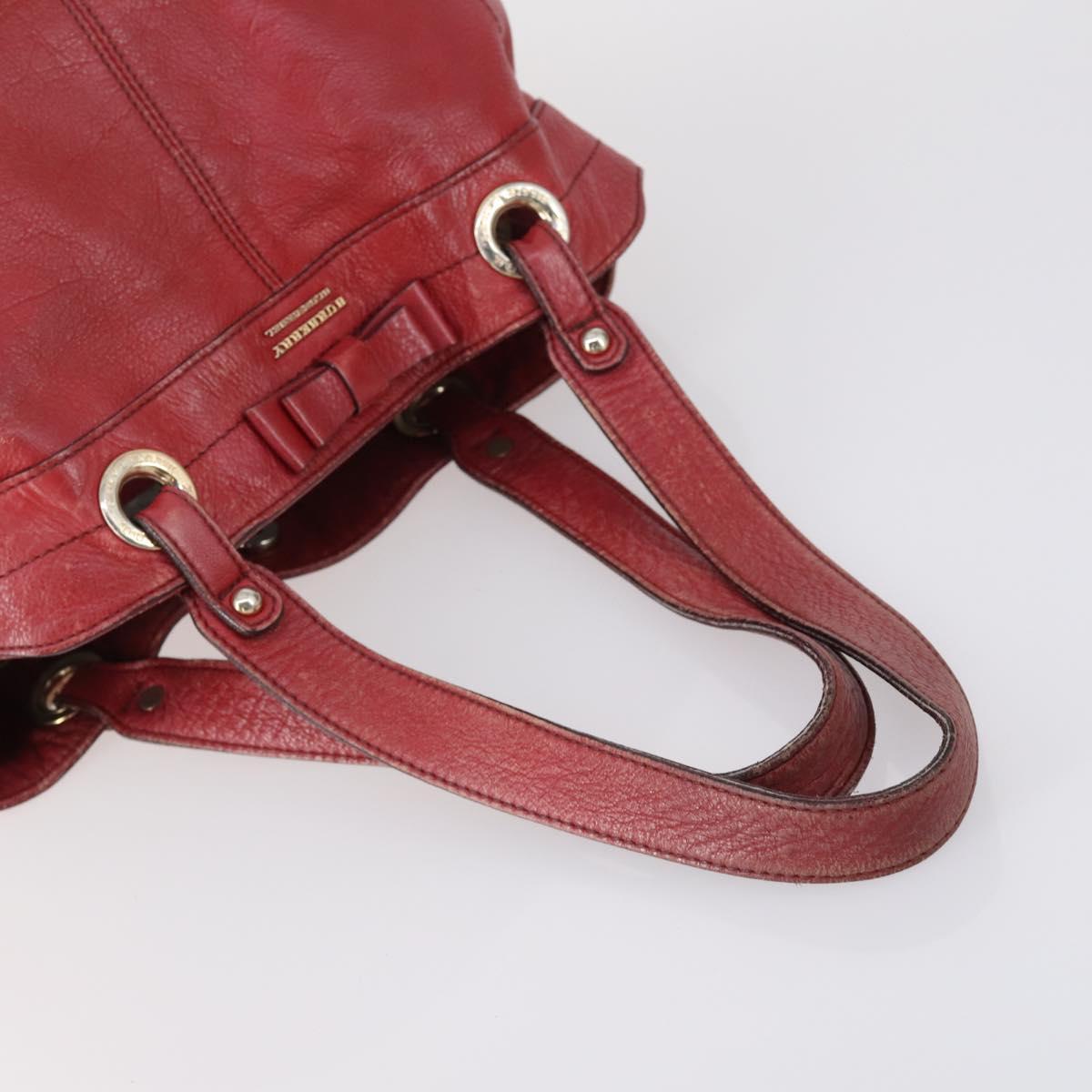 Burberrys Nova Check Boston Bag Canvas Leather 3 Set Beige Red Auth 150204