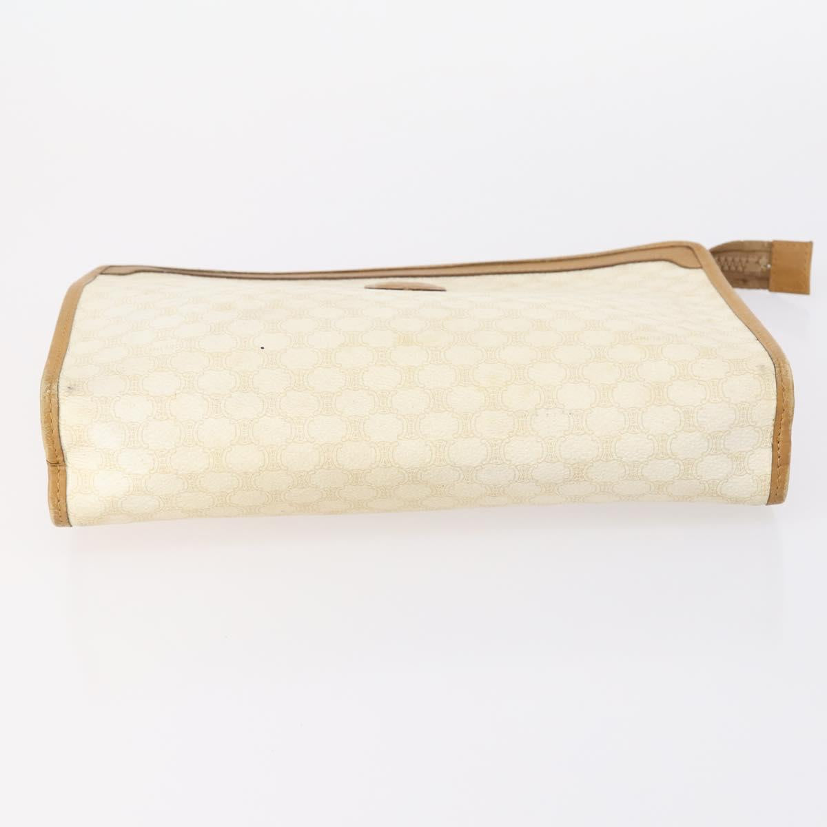 CELINE Macadam Canvas Clutch Bag PVC Leather 2 Set Brown Beige Auth 150205