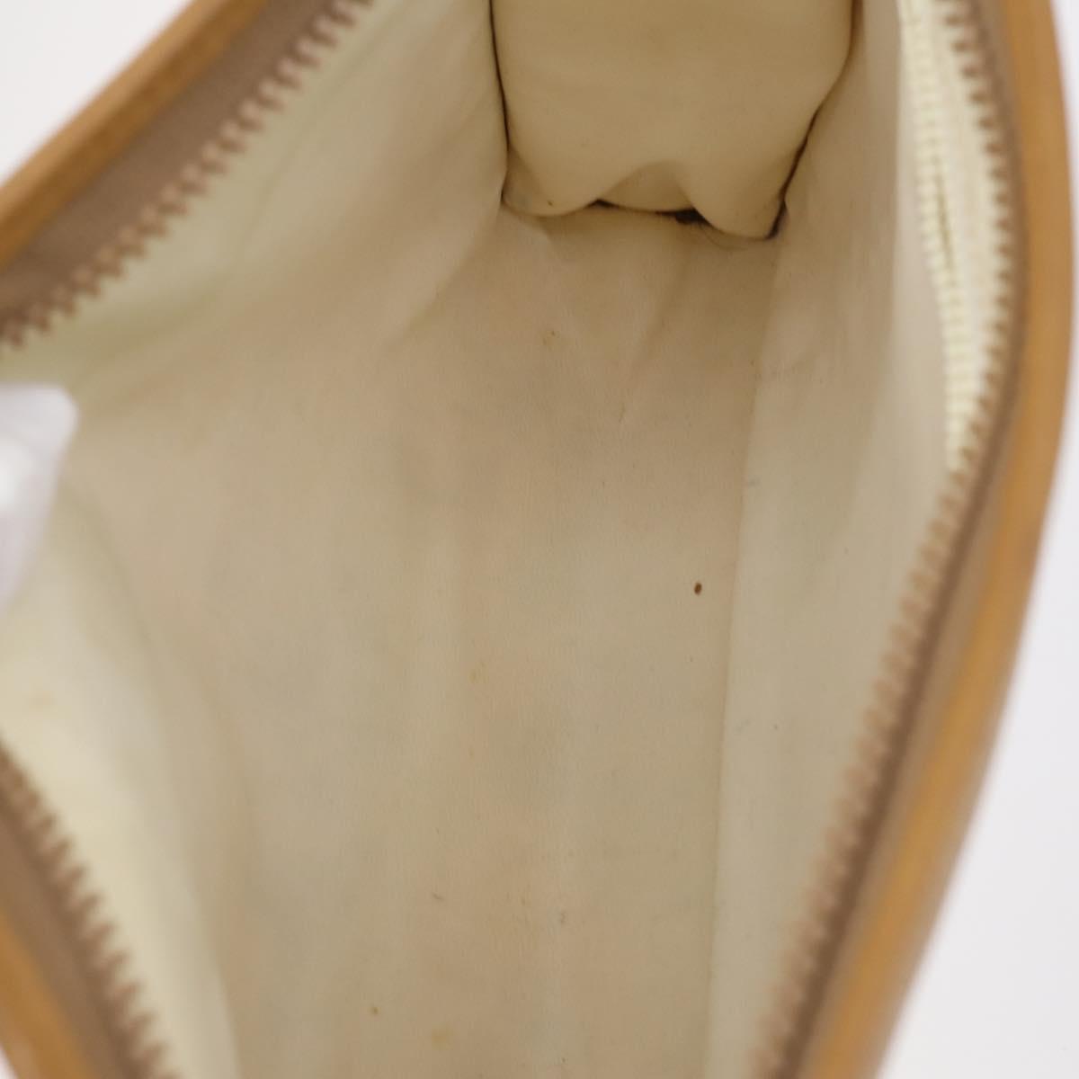 CELINE Macadam Canvas Clutch Bag PVC Leather 2 Set Brown Beige Auth 150205