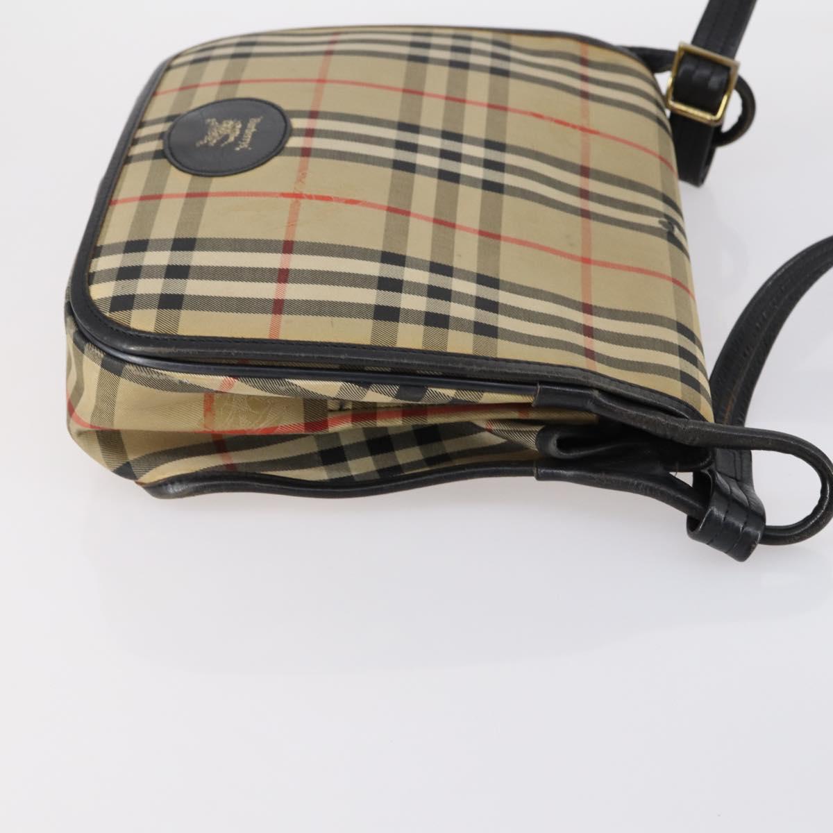 Burberrys Nova Check Shoulder Bag Canvas Leather 3 Set Beige Auth 150206