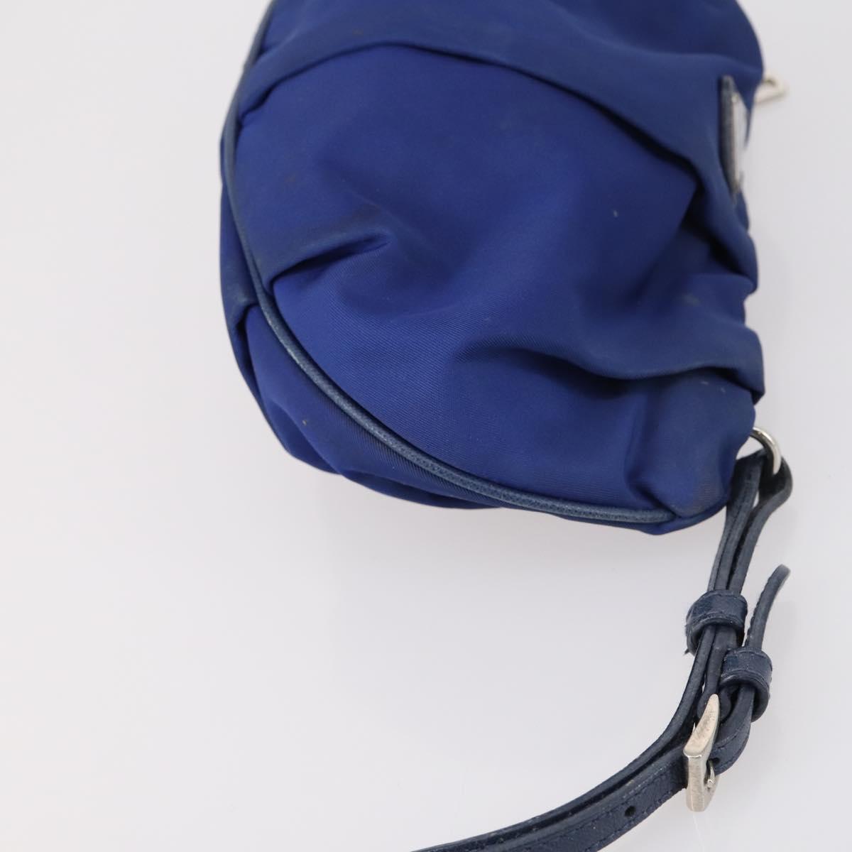 PRADA Pouch Nylon 2 Set Black Blue Auth 150209