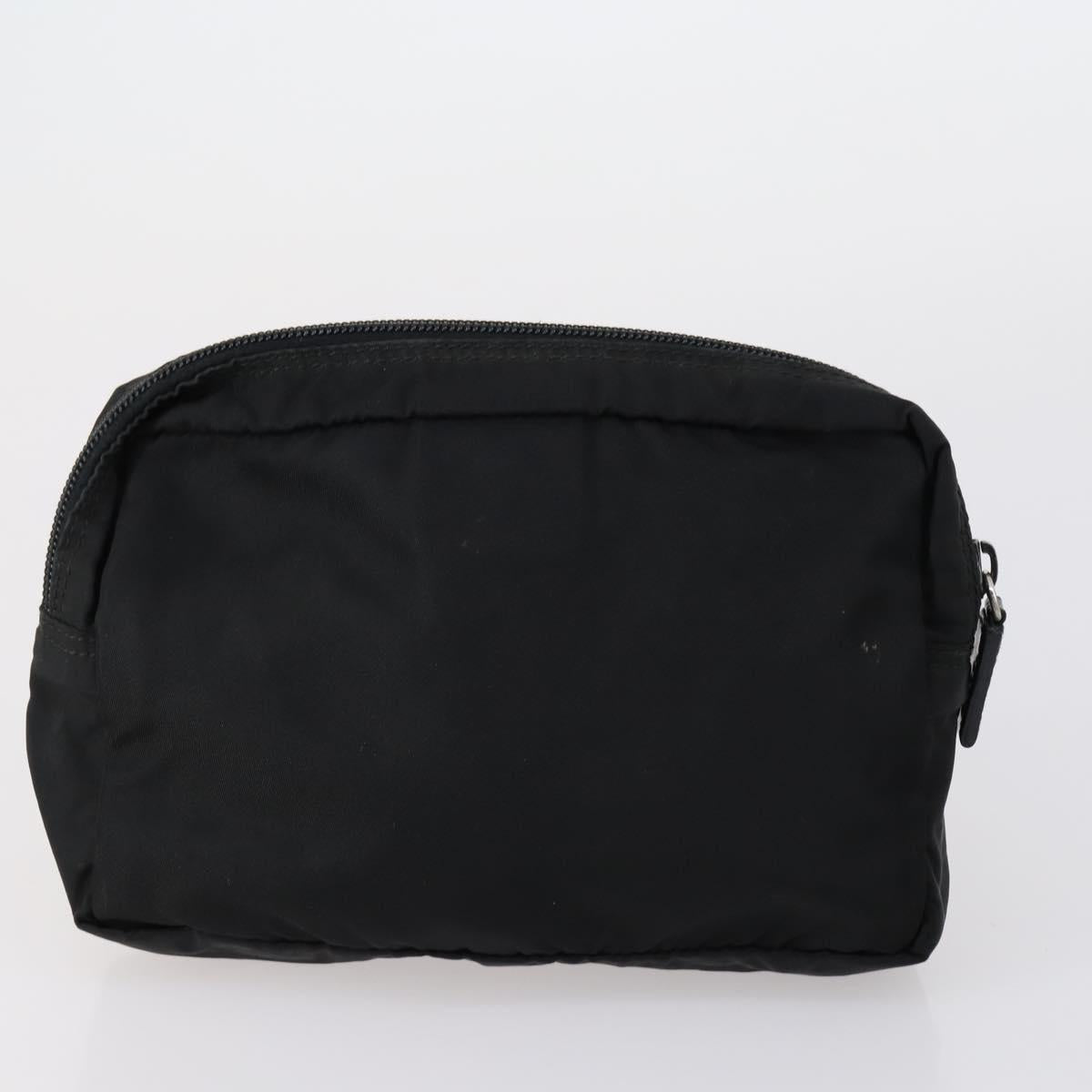 PRADA Pouch Nylon 2 Set Black Blue Auth 150209