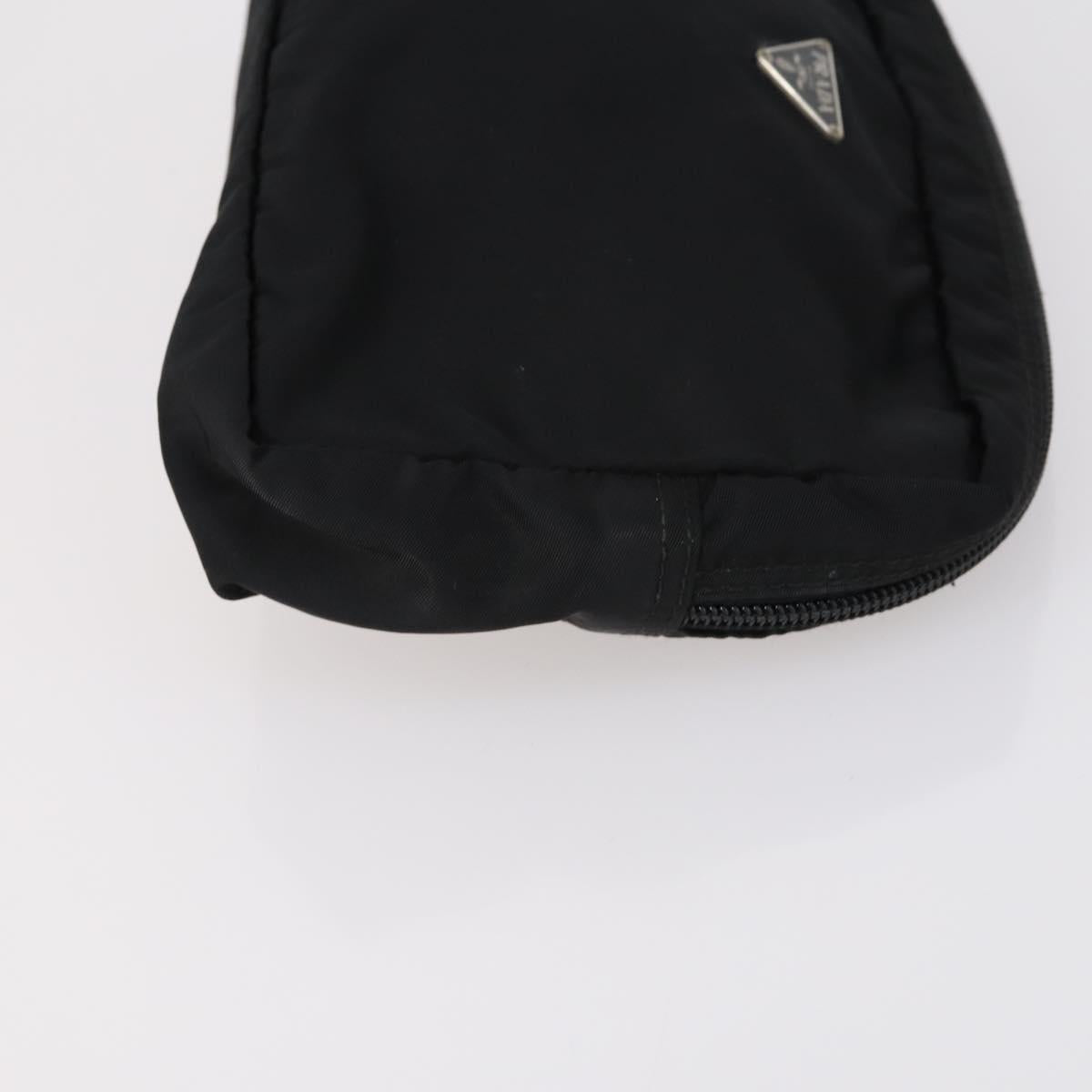 PRADA Pouch Nylon 2 Set Black Blue Auth 150209