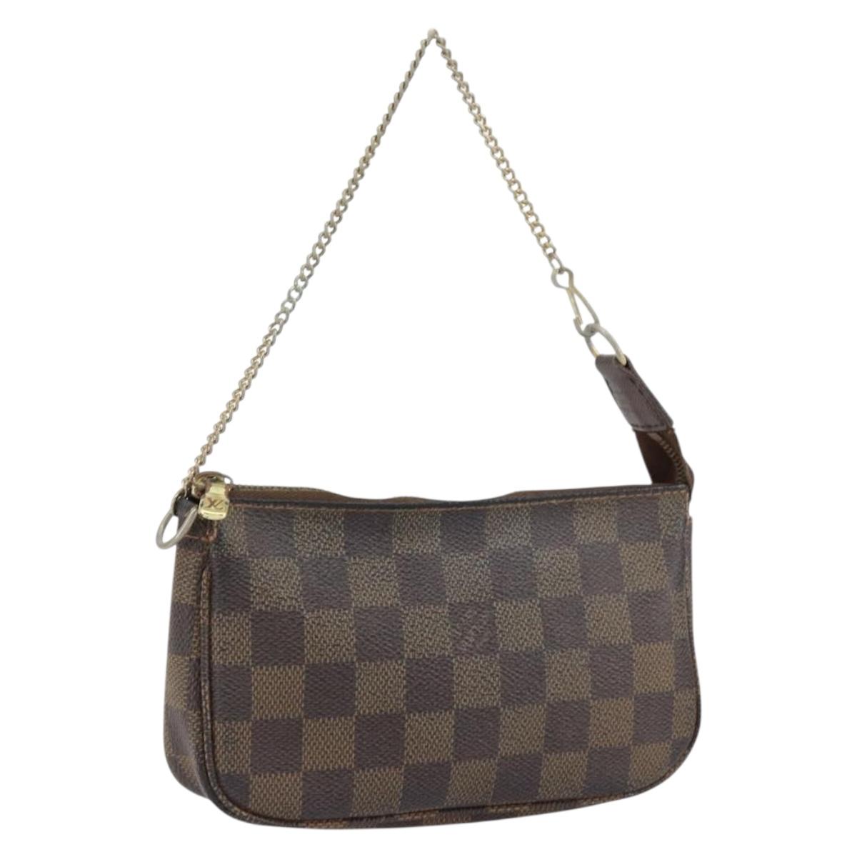 LOUIS VUITTON Damier Ebene Marais Pouch LV Auth 150258