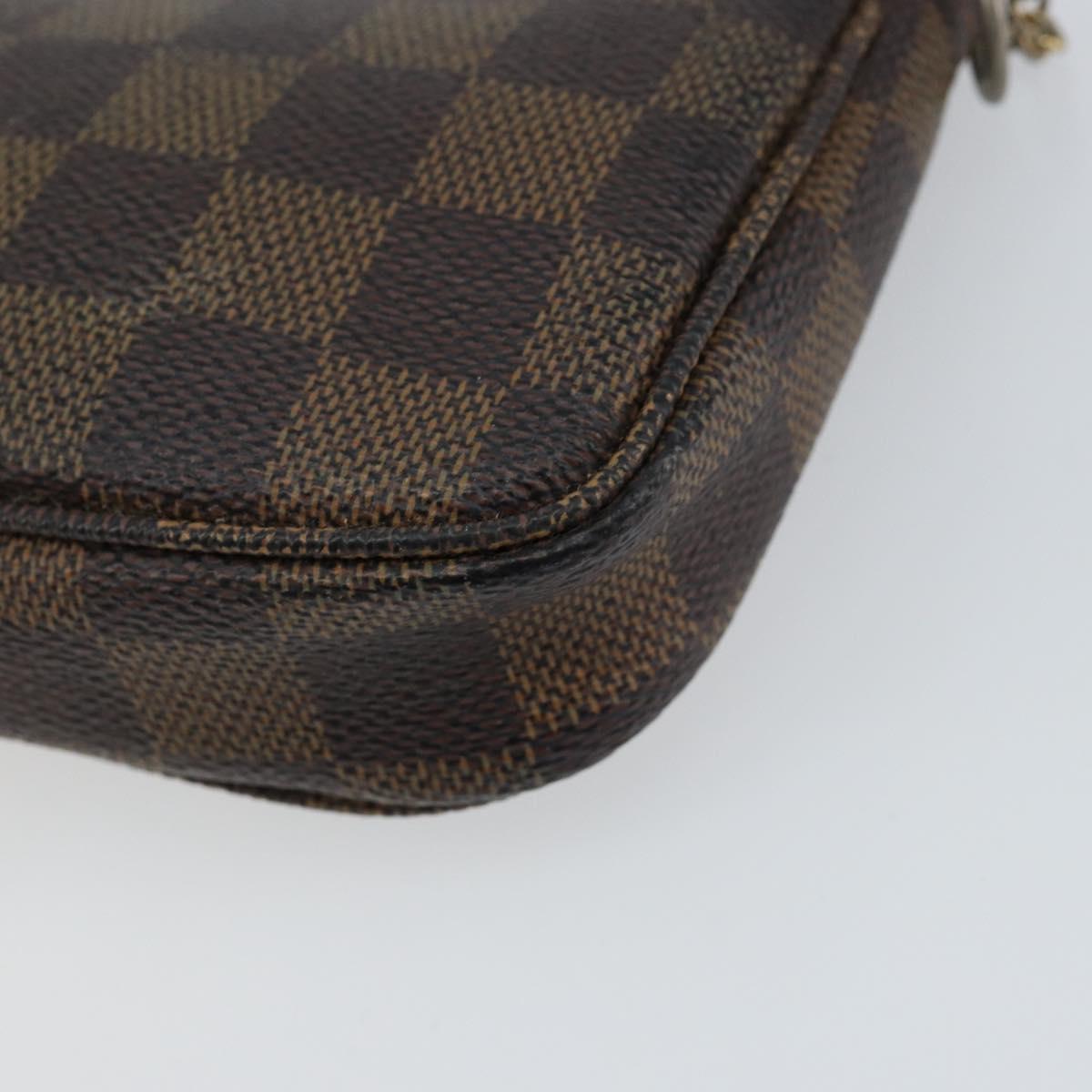 LOUIS VUITTON Damier Ebene Marais Pouch LV Auth 150258