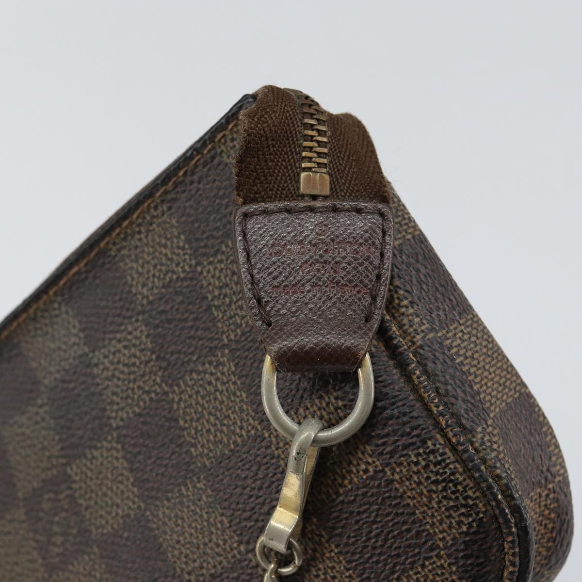 LOUIS VUITTON Damier Ebene Marais Pouch LV Auth 150258