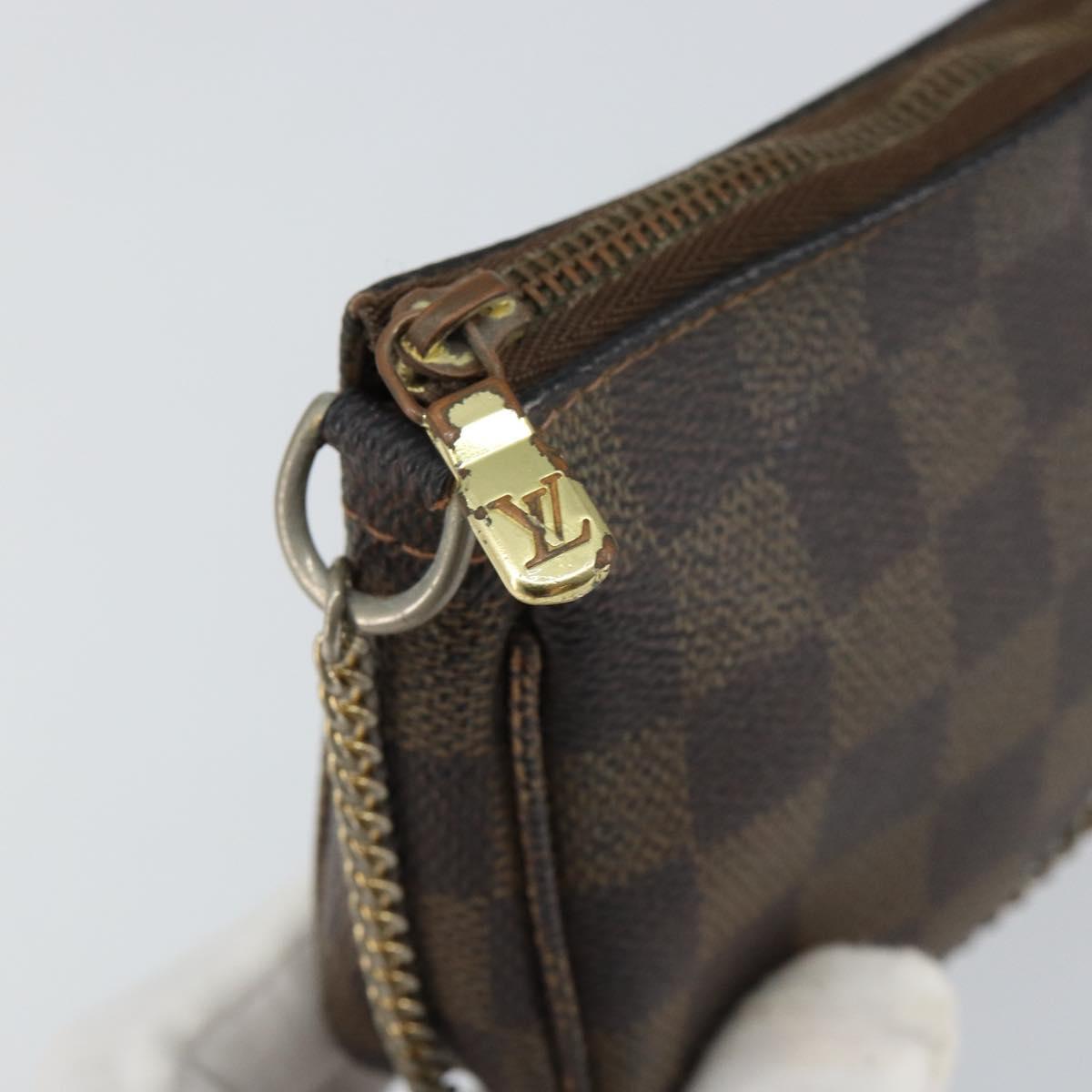 LOUIS VUITTON Damier Ebene Marais Pouch LV Auth 150258