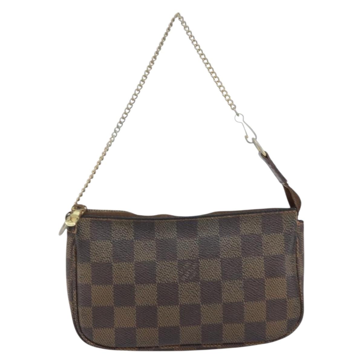 LOUIS VUITTON Damier Ebene Marais Pouch LV Auth 150258
