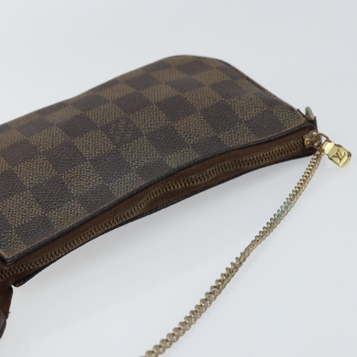 LOUIS VUITTON Damier Ebene Marais Pouch LV Auth 150258