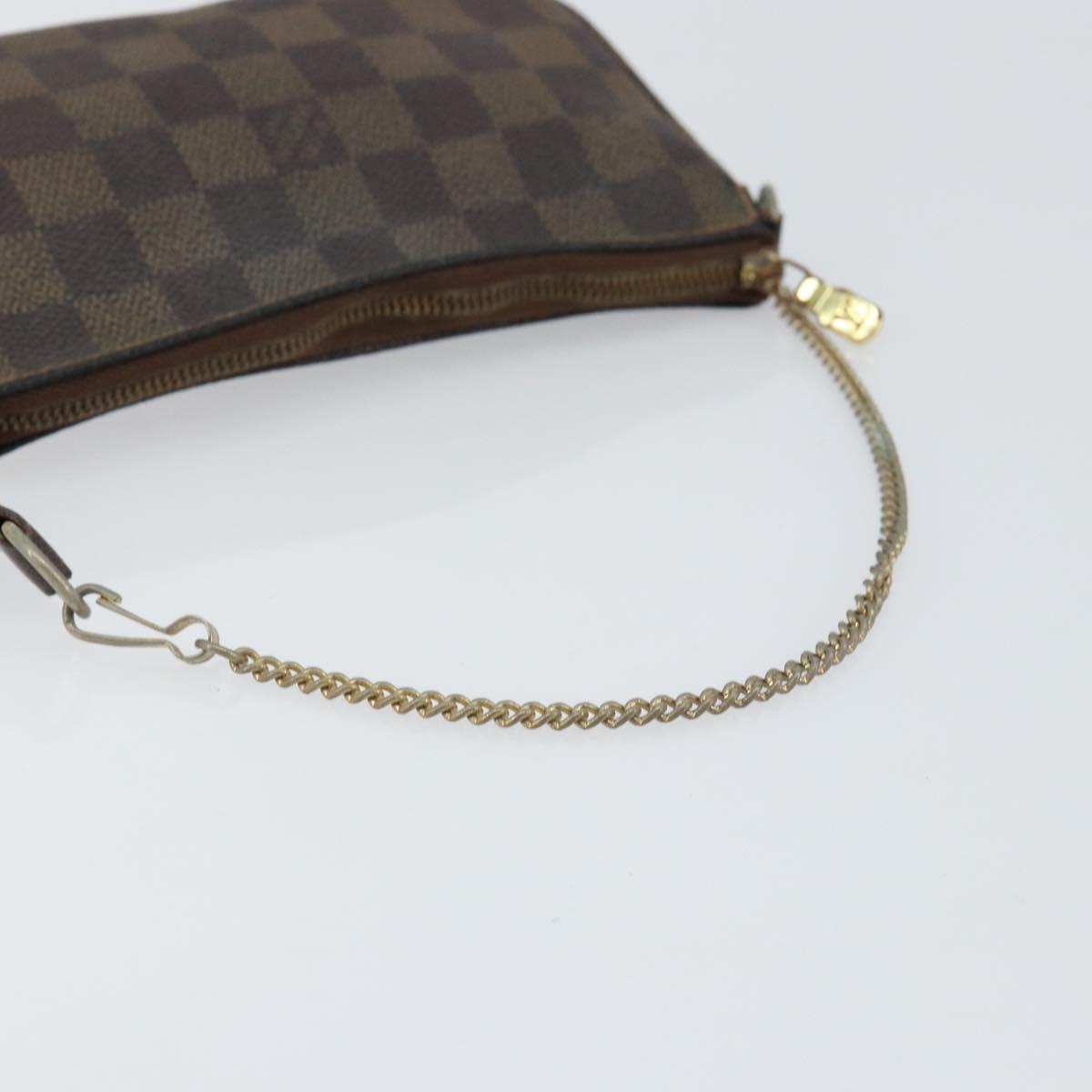LOUIS VUITTON Damier Ebene Marais Pouch LV Auth 150258