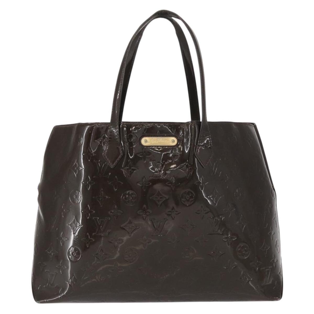 LOUIS VUITTON Monogram Vernis Wilshire MM Bag Terre Domble M91440 LV Auth 150262
