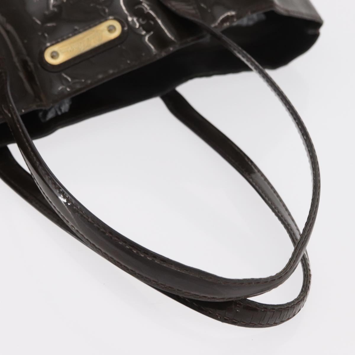 LOUIS VUITTON Monogram Vernis Wilshire MM Bag Terre Domble M91440 LV Auth 150262