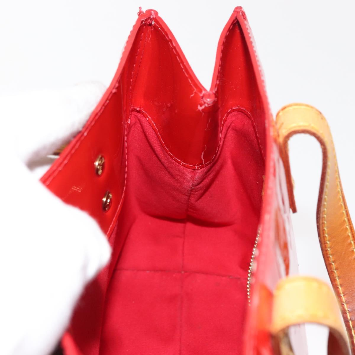 LOUIS VUITTON Monogram Vernis Reade PM Hand Bag Red Rouge M91088 LV Auth 150266