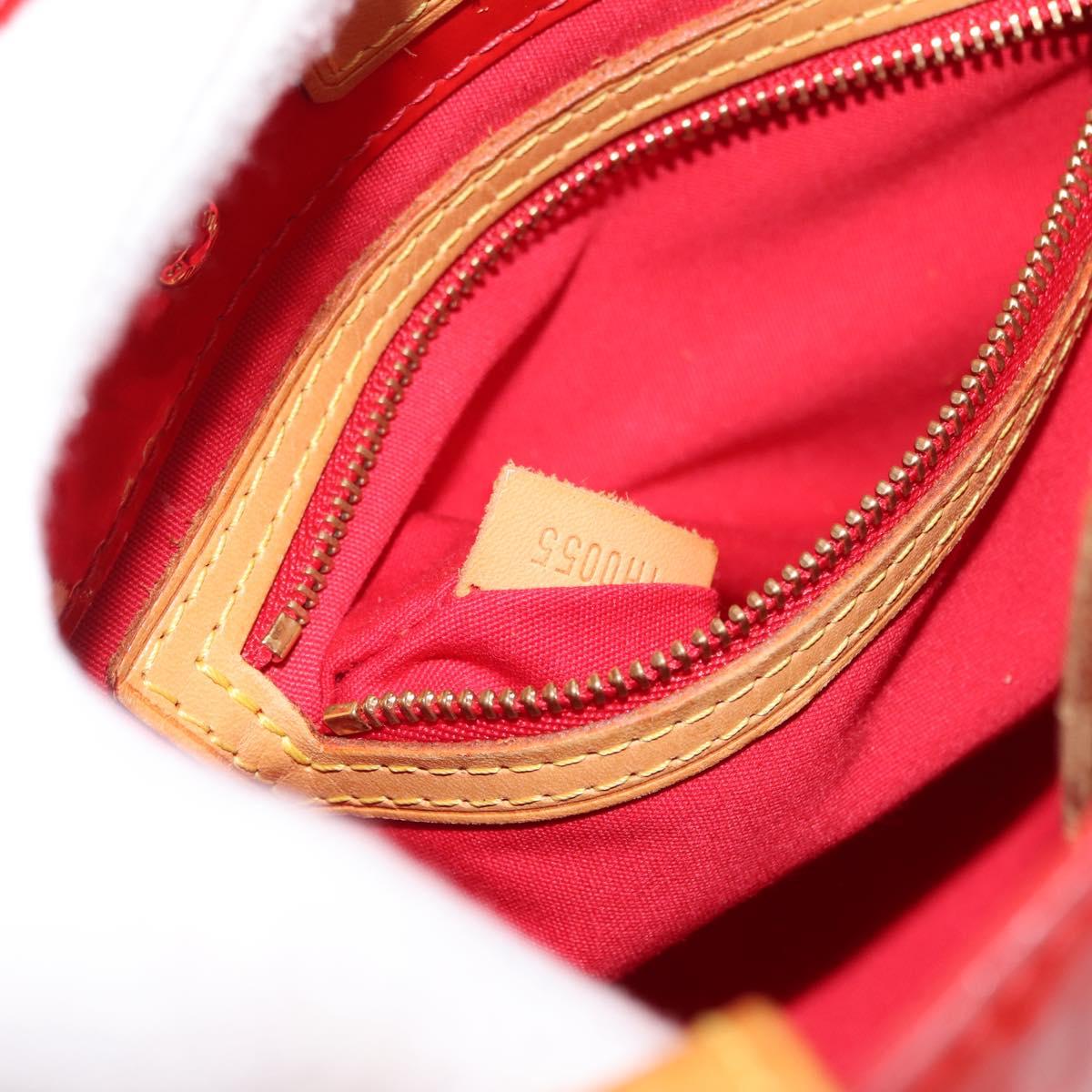LOUIS VUITTON Monogram Vernis Reade PM Hand Bag Red Rouge M91088 LV Auth 150266