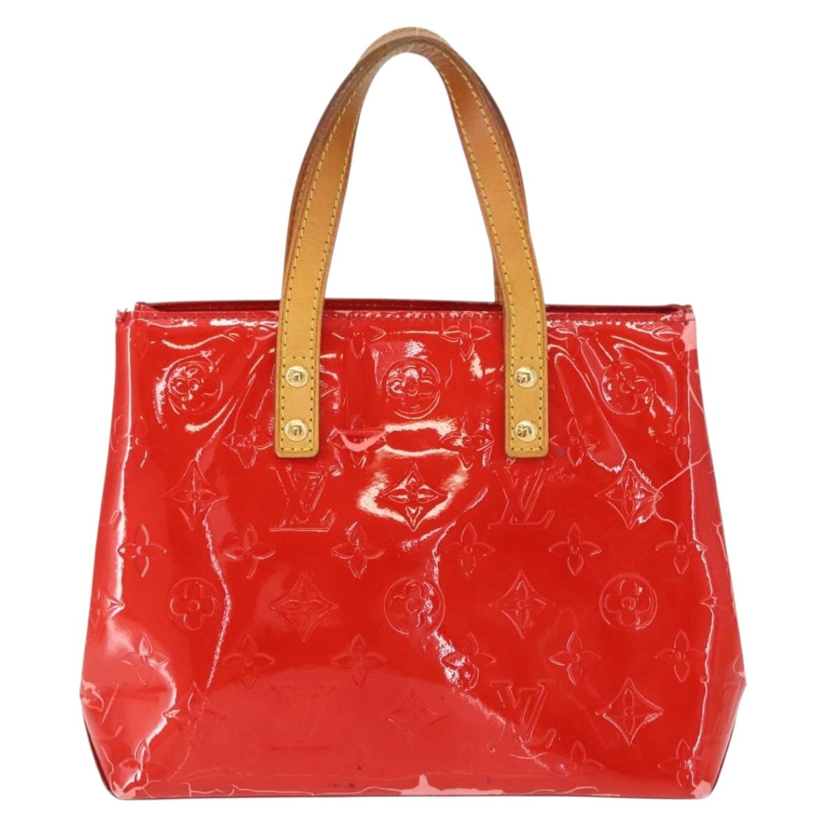 LOUIS VUITTON Monogram Vernis Reade PM Hand Bag Red Rouge M91088 LV Auth 150266