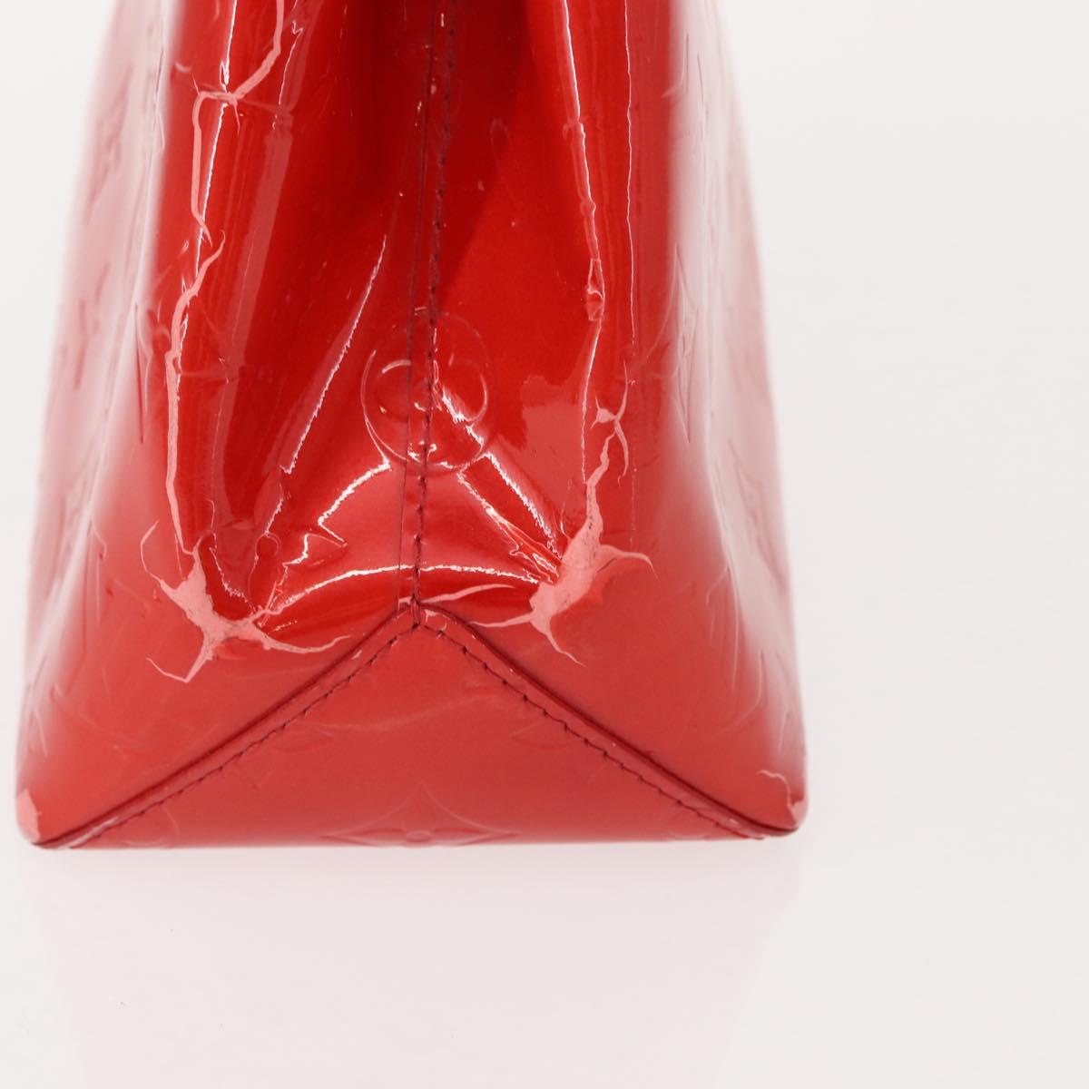 LOUIS VUITTON Monogram Vernis Reade PM Hand Bag Red Rouge M91088 LV Auth 150266