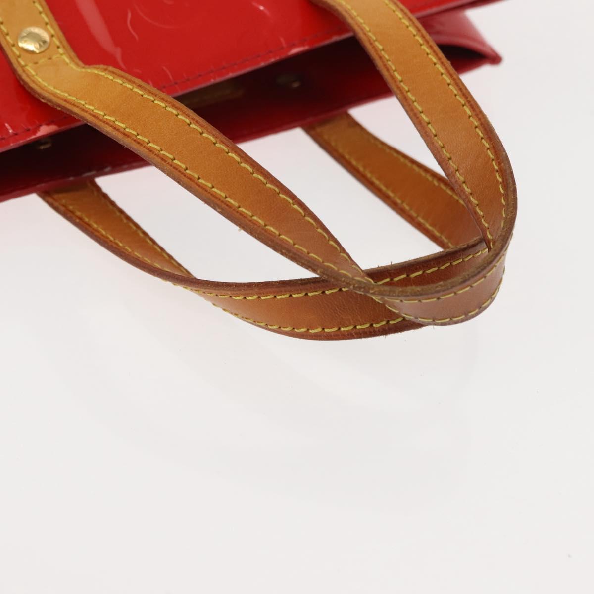 LOUIS VUITTON Monogram Vernis Reade PM Hand Bag Red Rouge M91088 LV Auth 150266