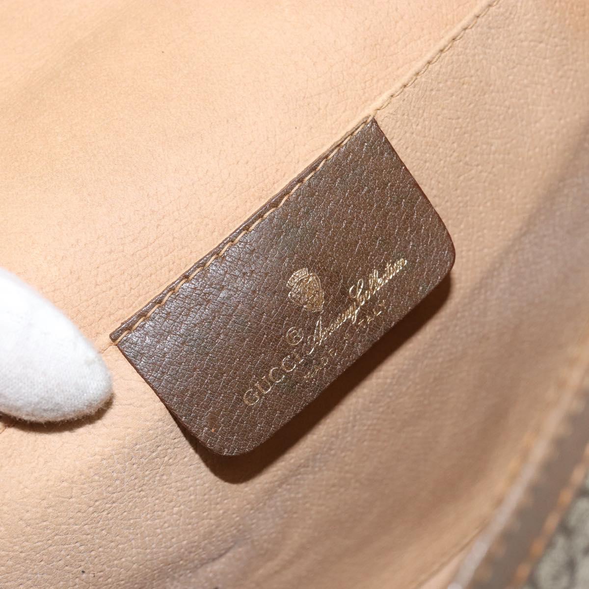 GUCCI GG Supreme Web Sherry Line Clutch Bag PVC Beige Gold 89 01 030 Auth 150270