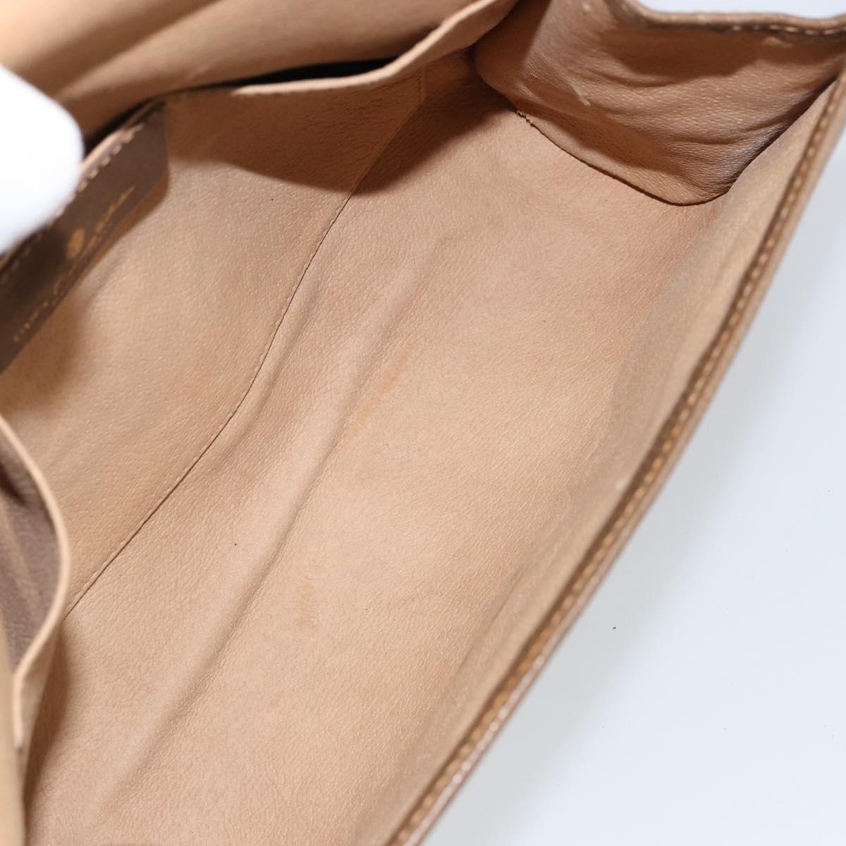 GUCCI GG Supreme Web Sherry Line Clutch Bag PVC Beige Gold 89 01 030 Auth 150270