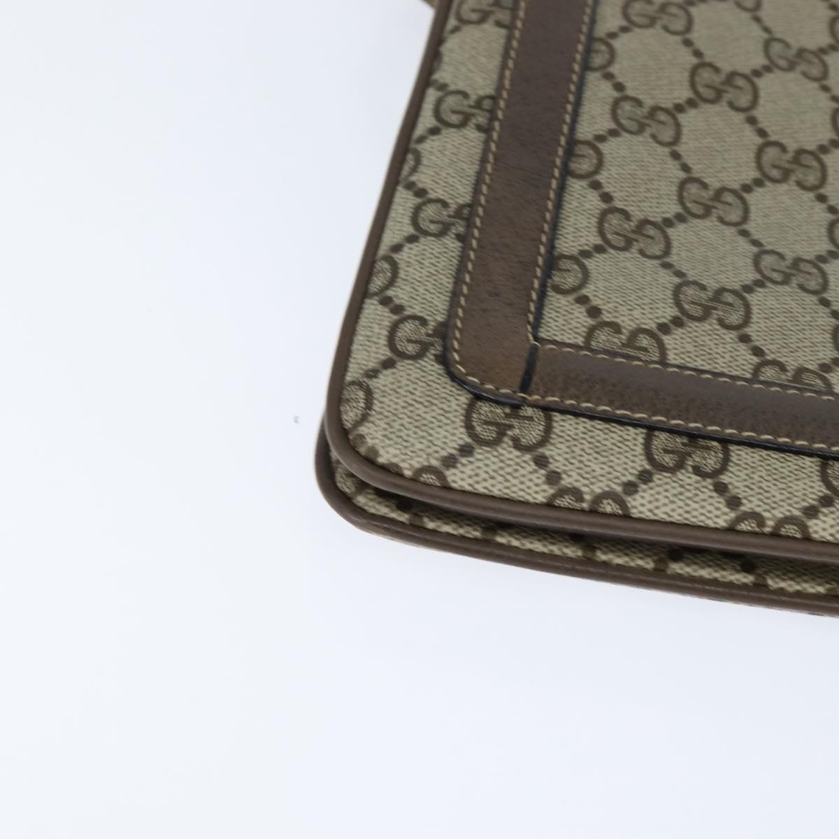 GUCCI GG Supreme Web Sherry Line Bag PVC Beige Gold 41 02 013 Auth 150271