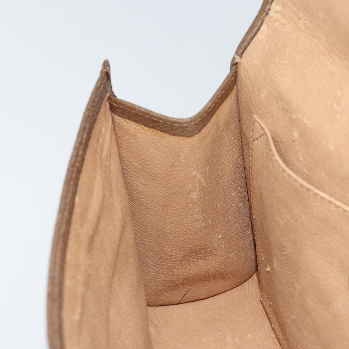 GUCCI GG Supreme Web Sherry Line Clutch Bag PVC Beige Gold 89 01 030 Auth 150272