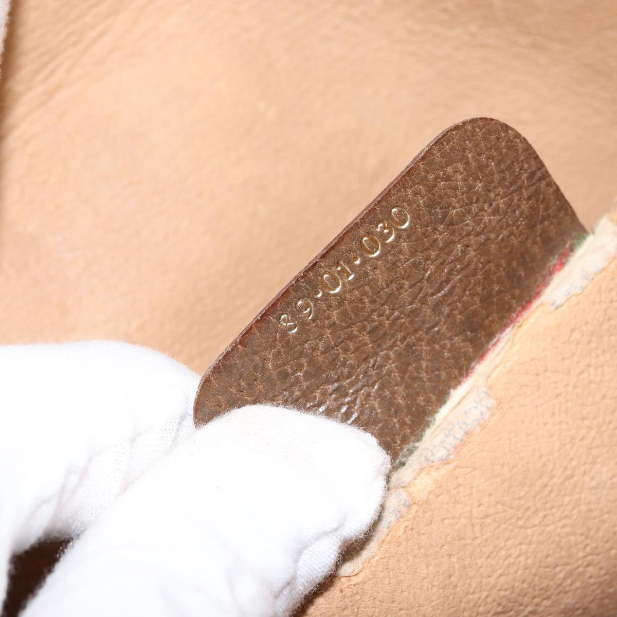 GUCCI GG Supreme Web Sherry Line Clutch Bag PVC Beige Gold 89 01 030 Auth 150272