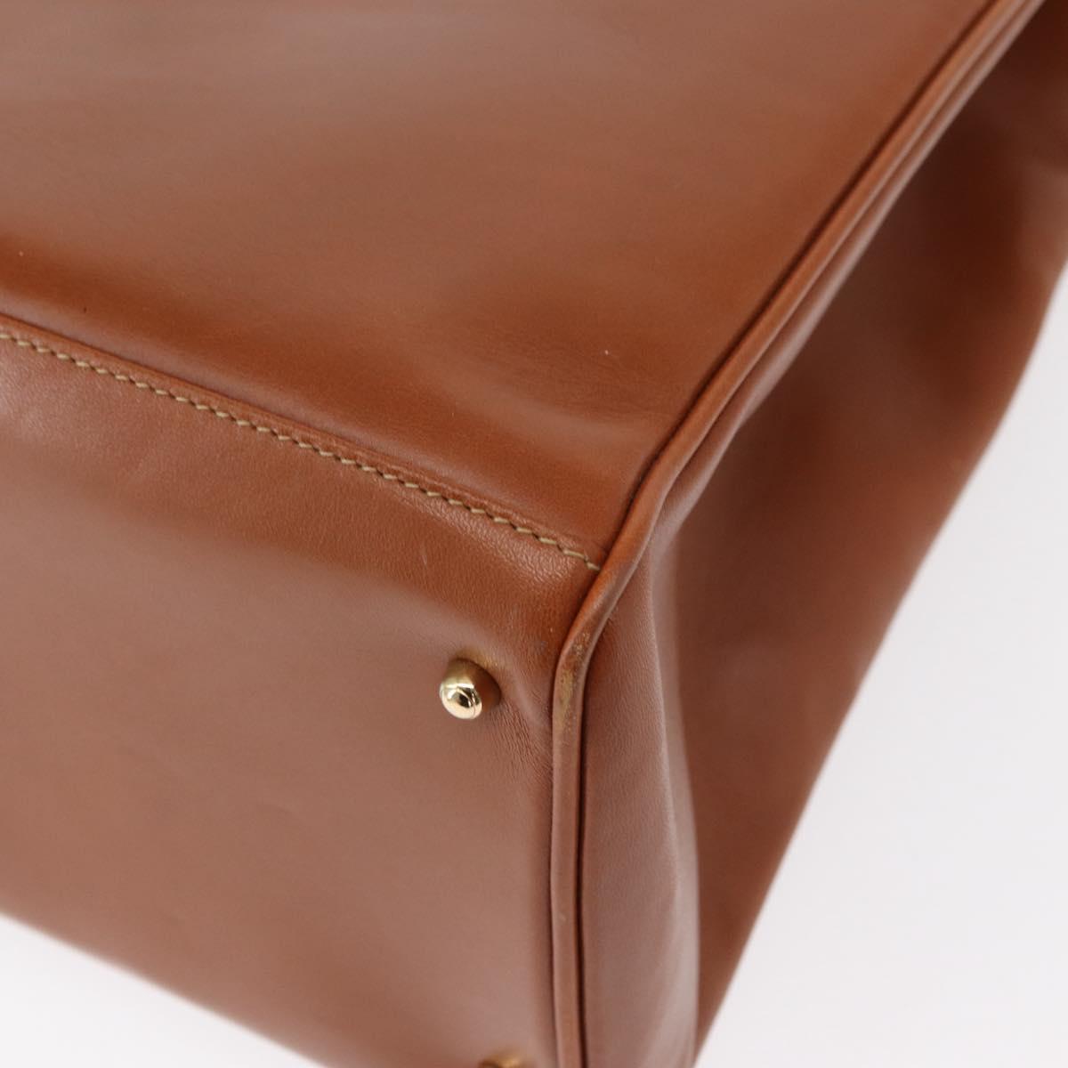 GUCCI Bamboo Hand Bag Leather 2way Brown Gold 002 2855 03222 0 Auth 150280