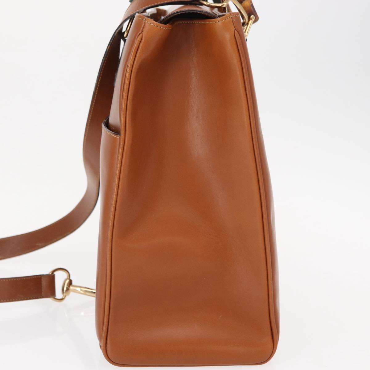 GUCCI Bamboo Hand Bag Leather 2way Brown Gold 002 2855 03222 0 Auth 150280