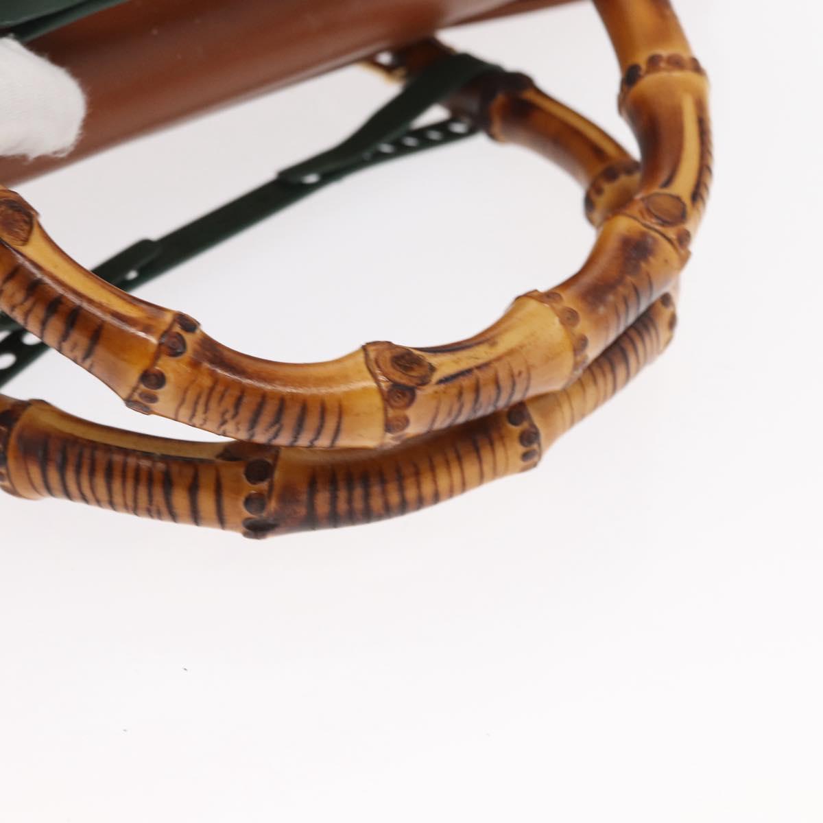 GUCCI Bamboo Hand Bag Leather 2way Brown Gold 002 2855 03222 0 Auth 150280