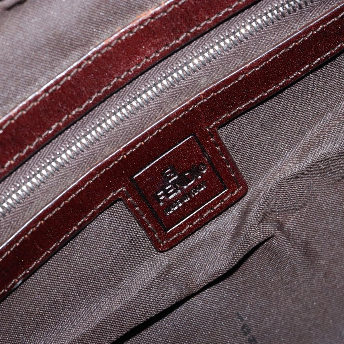 FENDI Zucca Canvas Boston Bag Black Brown Auth 150282