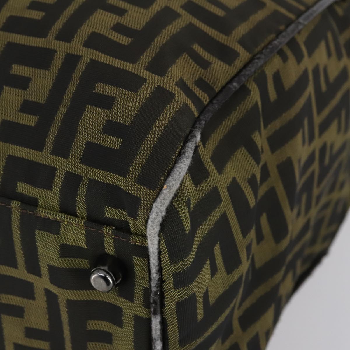 FENDI Zucca Canvas Tote Bag Black Brown Auth 150286