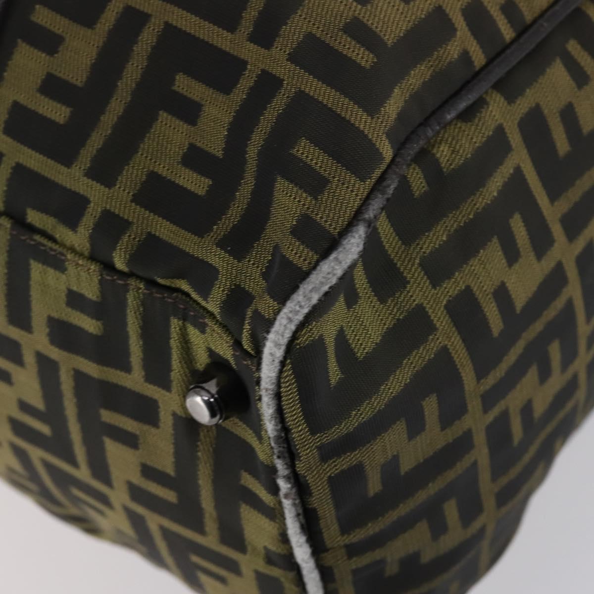 FENDI Zucca Canvas Tote Bag Black Brown Auth 150286