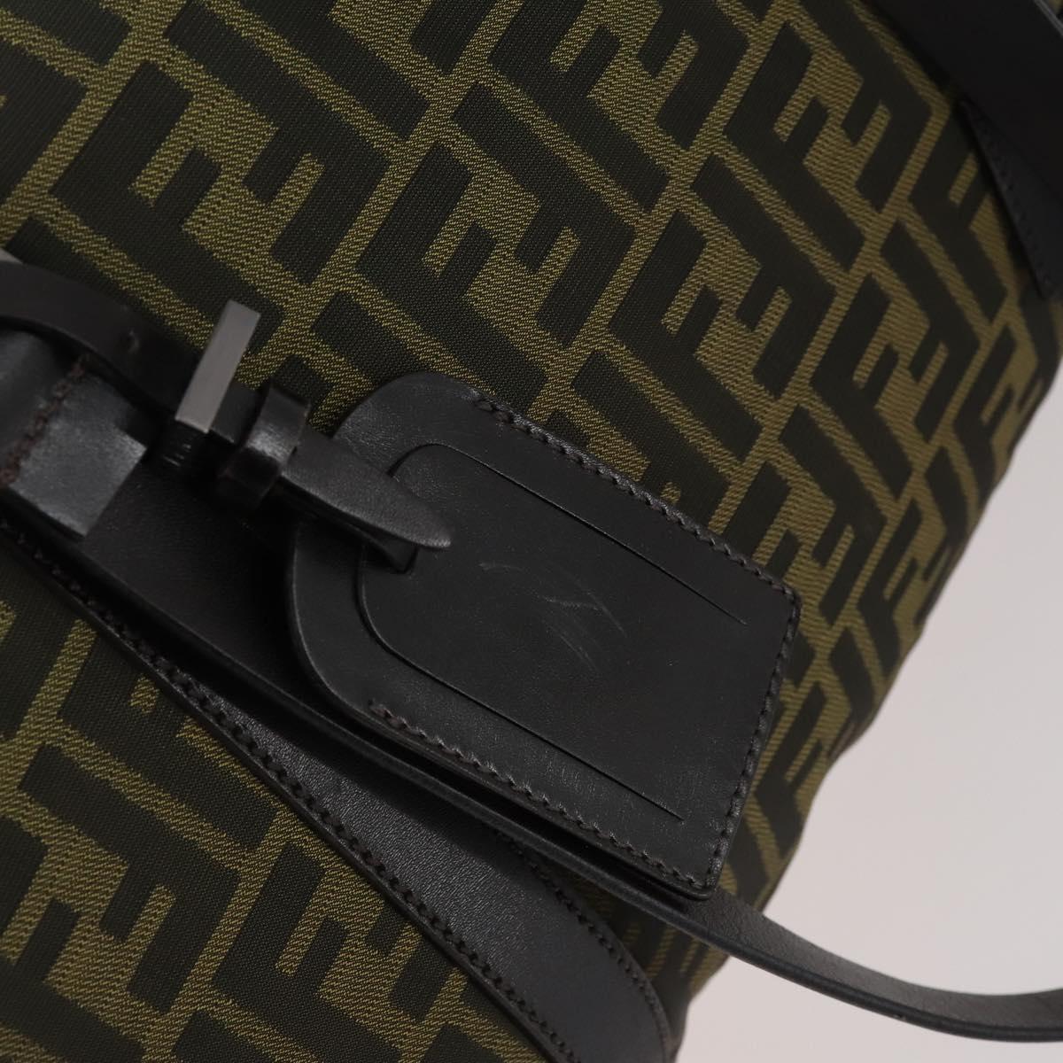 FENDI Zucca Canvas Tote Bag Black Brown Auth 150286