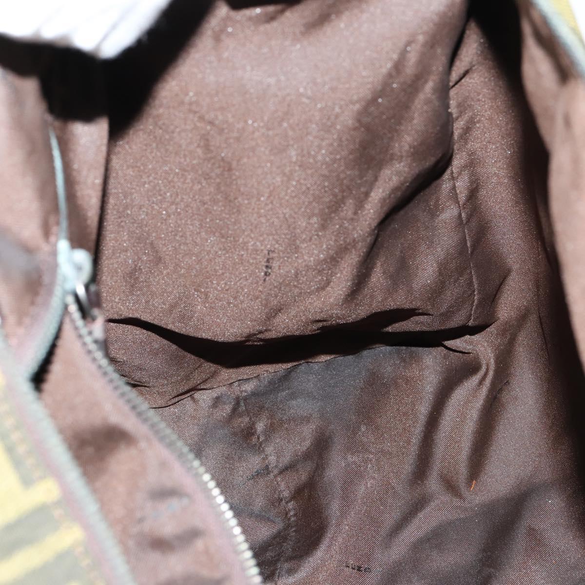 FENDI Zucca Canvas Tote Bag Black Brown Auth 150286