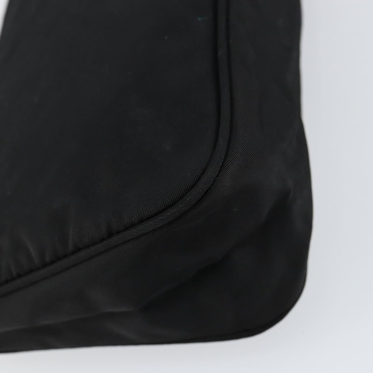 PRADA Accessory Pouch Nylon Black Silver Auth 150288